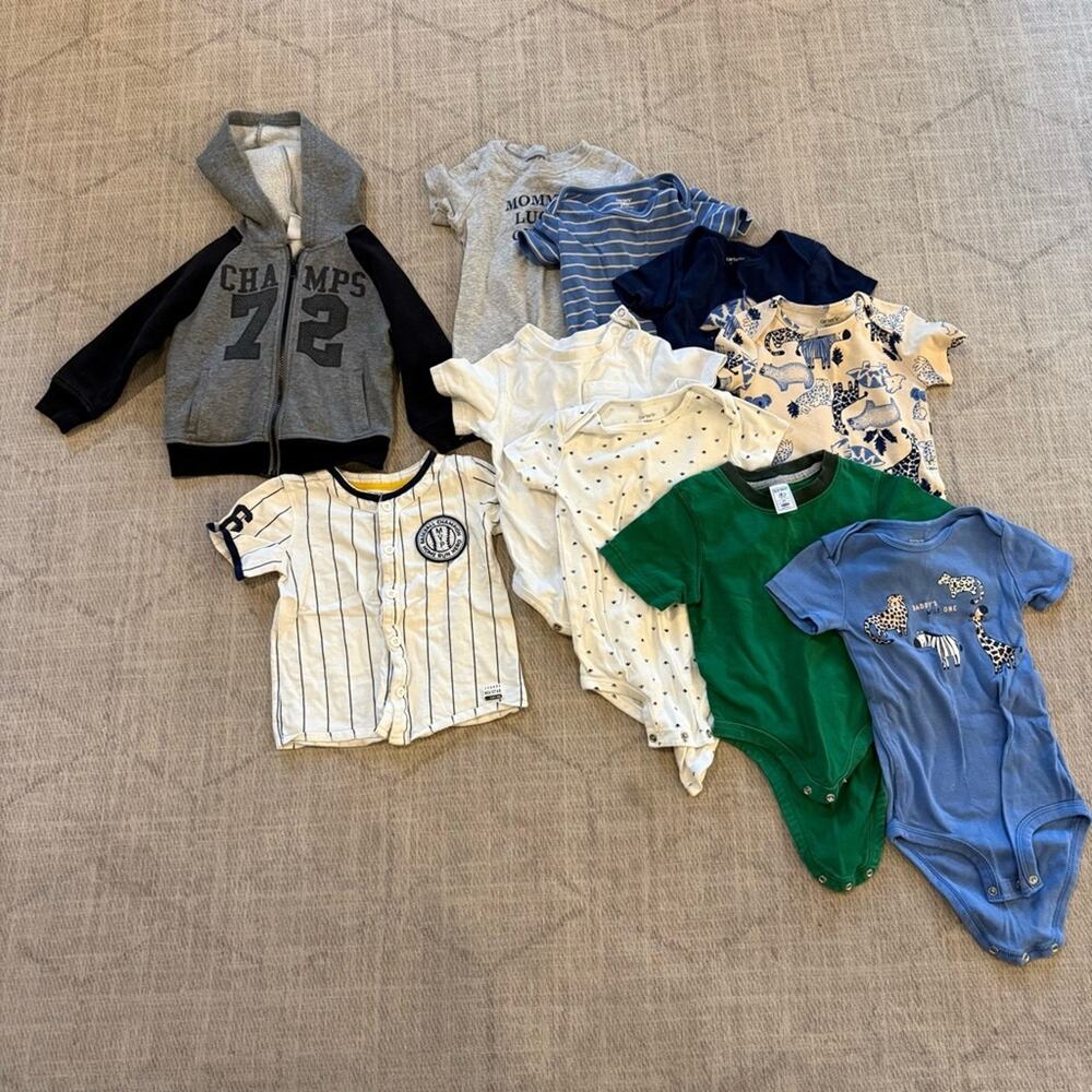 Baby Clothing Bundle with Gray Jacket and Onesies 2T 24 Months